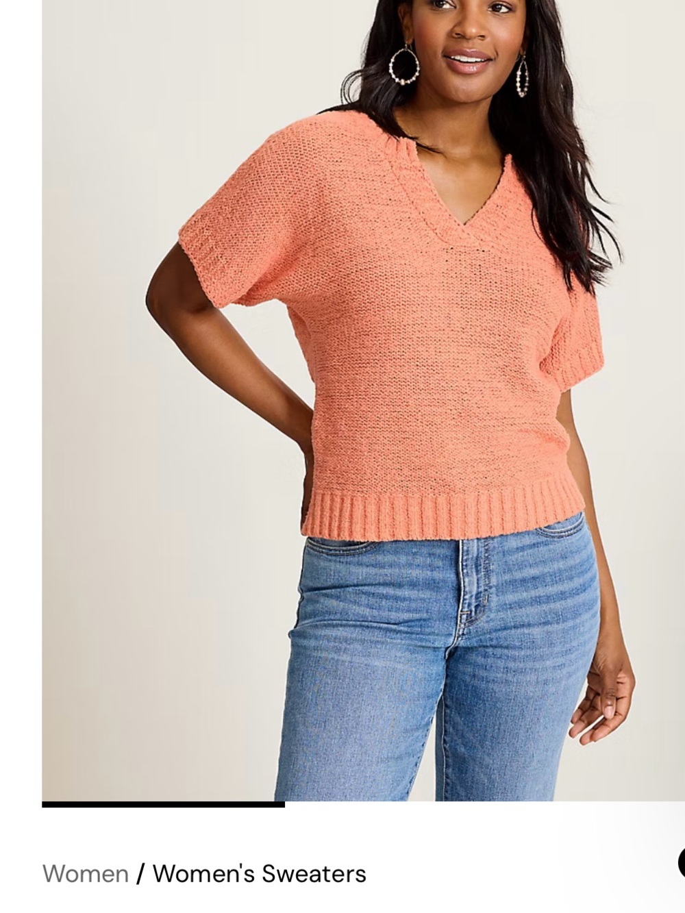 Tommy Bahama Harbor Pebble French Sleeve Sweater - Peach Gelato